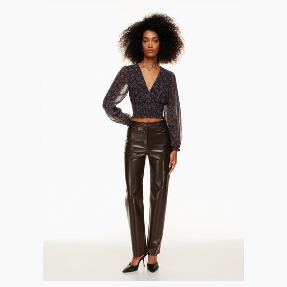 NWT Aritzia Wilfred Melina Pant - Size 6 in Rich Mocha Brown - Picture 1 of 3